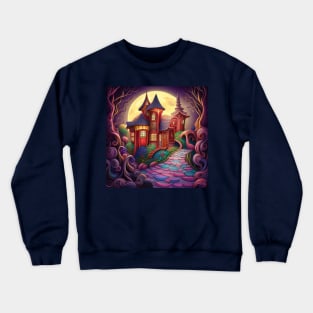 Abstract Magical Fairytale Cottage Crewneck Sweatshirt